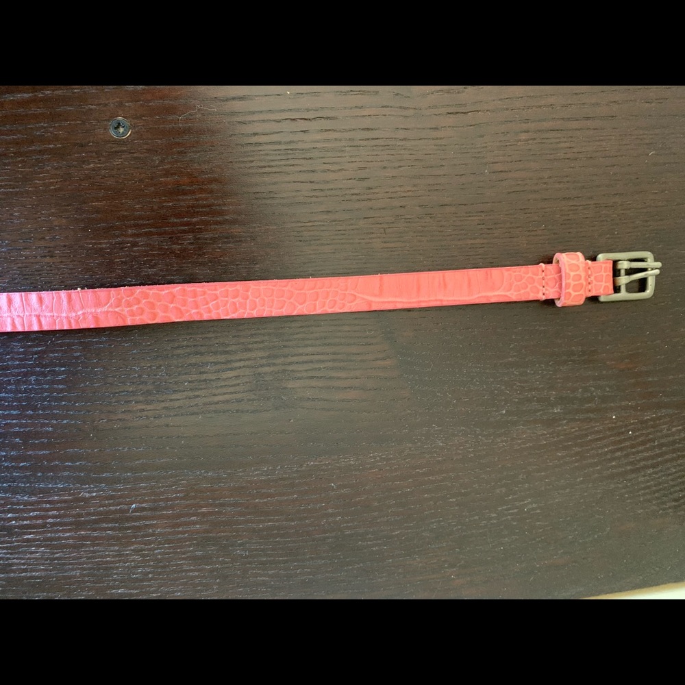 Pink snake print belt